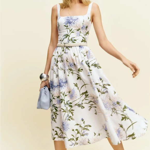 Reformation Janu Linen Dress in Serenity *NEW*